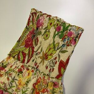 y2k derhy floral print tube maxi dress